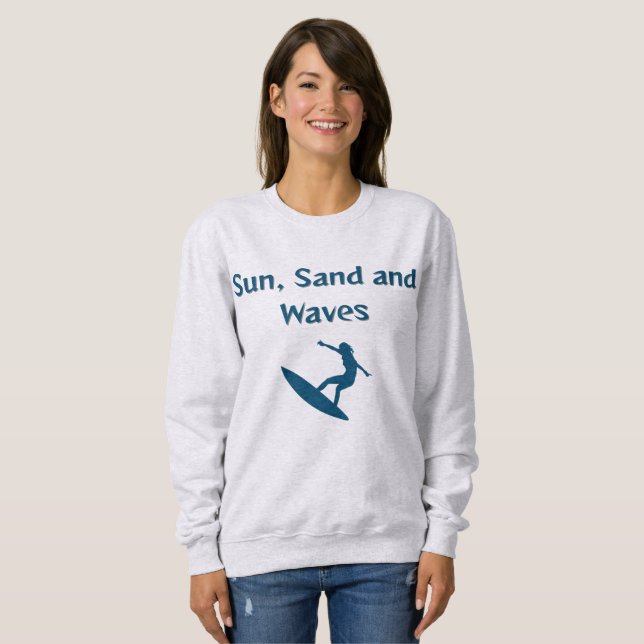 Moletom T-Shirt Sun, Sand e Waves (Frente Completa)