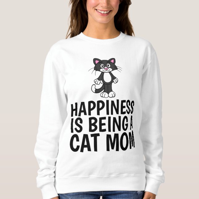 Moletom T-Shirts DE FELICIDADE DA MOM CAT (Frente)
