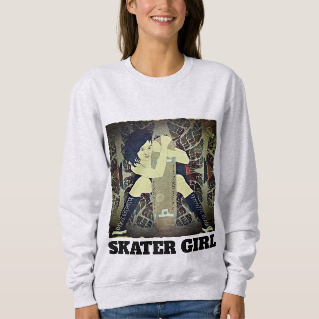 Moletom T-Shirts DE SKATEBOARDING PELA MENINA DE SKATEBOAR (Frente)