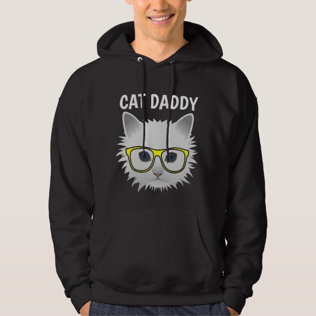 Moletom T-Shirts e capuzes pretas do PAI CAT (Frente)