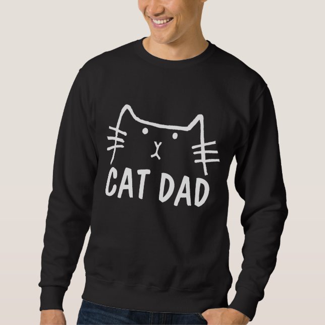 Moletom T-shirts pretas PAI CAT (Frente)