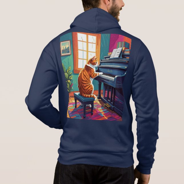 Moletom Tabby Cat Tocando o Piano (Verso)