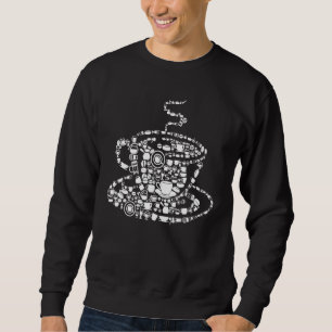 Moletom Taça De Café Silhuette Cheia De Coisas De Café