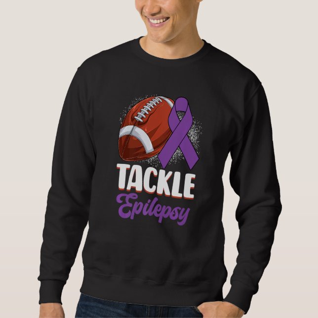 Moletom Tackle Epilepsy Awareness Day Warrior Football Pur (Frente)