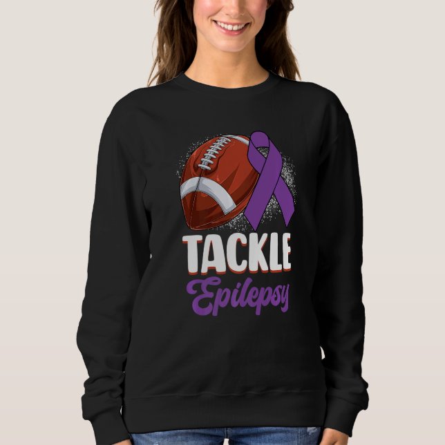 Moletom Tackle Epilepsy Awareness Day Warrior Football Pur (Frente)