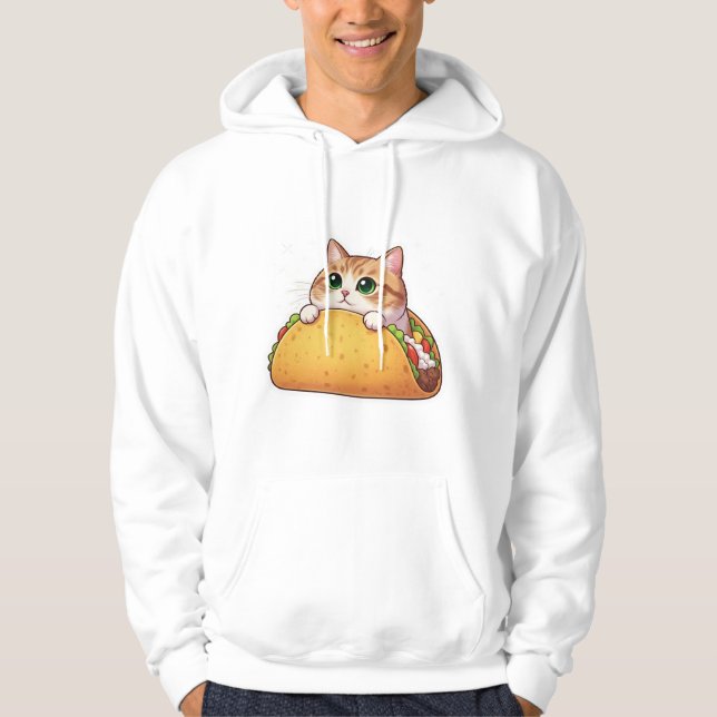 Moletom Taco Cat | Gatinho bonito em um Taco | Puramente T (Frente)