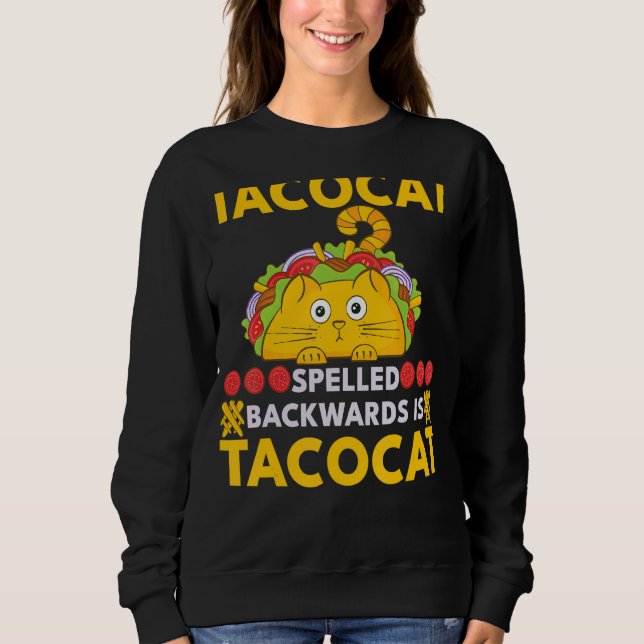 Moletom Tacocat Ortografado Para Trás É Taco E Gato (Frente)