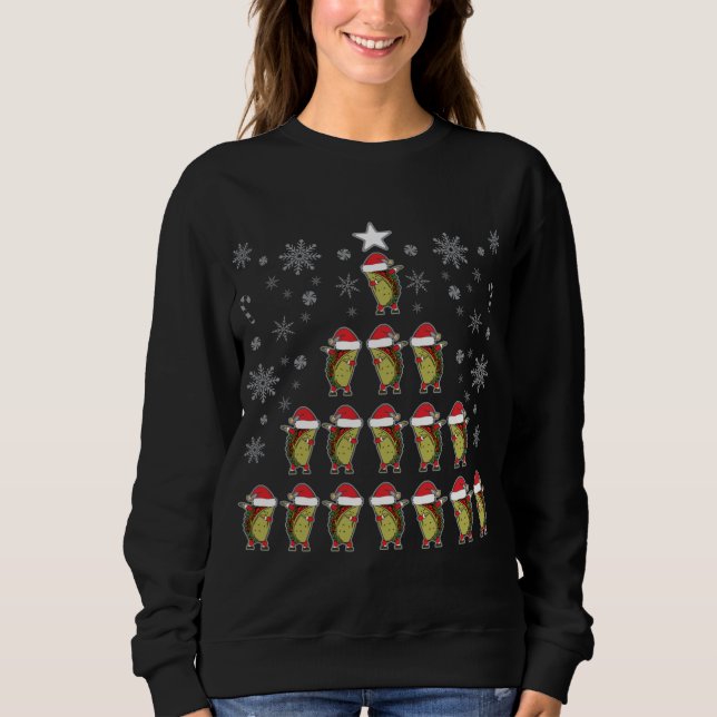 Moletom Tacos Dapping Flocos de neve de árvores de Natal e (Frente)