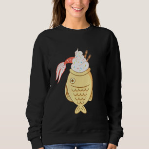 Moletom Taiyaki Fish Koi Fish Sorvete de Waffle Japonês