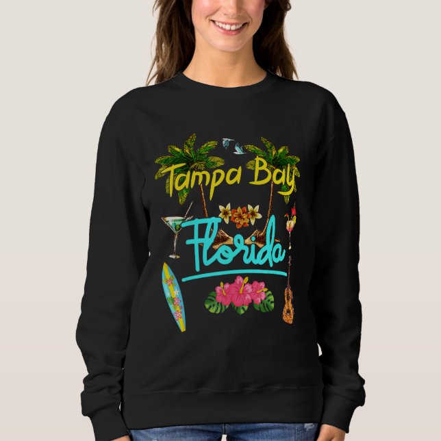 Moletom Tampa Bay Florida Beach Summer Palm Surf Sun Set P (Frente)