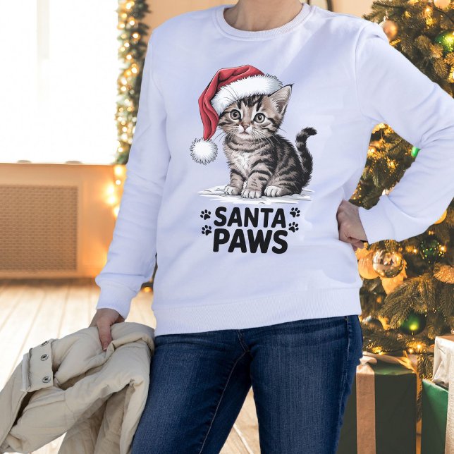 Moletom Tampa do gato - Papais noeis (Cat Lover - Santa Paws Sweatshirt
)