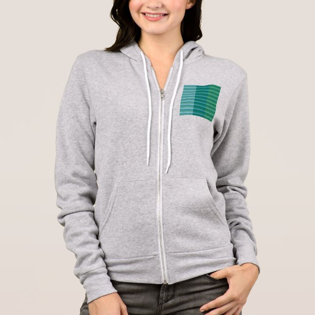 Moletom Tanager Turquesa, Azul Teal e Linha Verde Kelly (Frente)