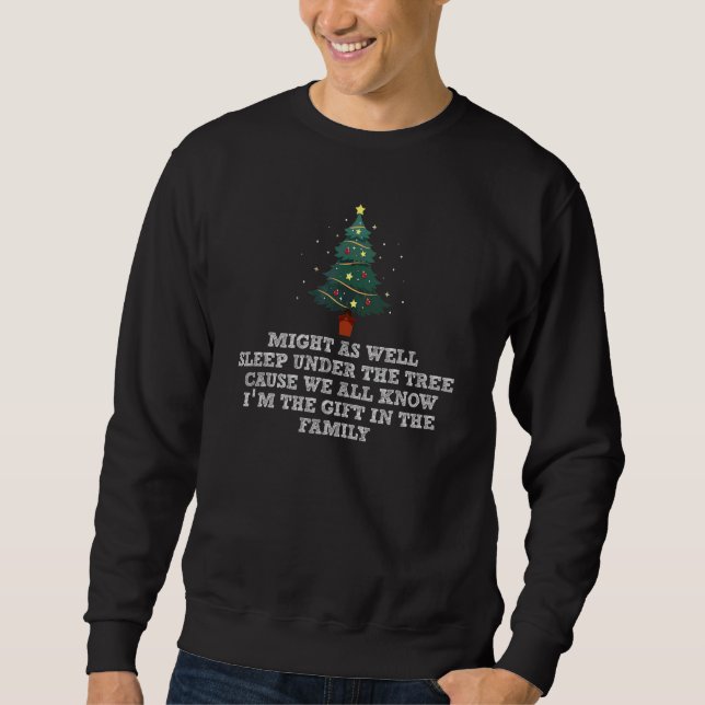 Moletom Tanto Faz Dormir Debaixo Da Árvore De Natal Retro (Frente)