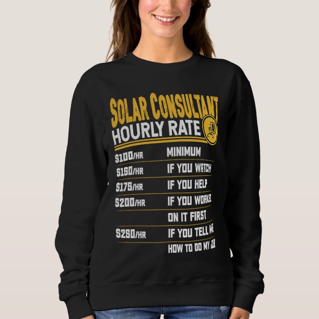 Moletom Tarifa por Hora de Consultor Solar (Frente)