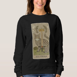 Moletom Tarot Card Ace Of Swords And Cat Cosmic Graphic Ca