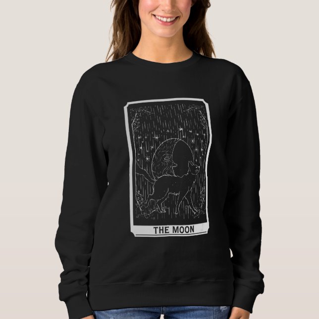 Moletom Tarot Card Crescent Moon E Black Cat Graphical Hal (Frente)