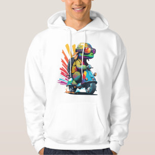 Moletom Tartaruga Colorida Divertida Em Uma Lambreta
