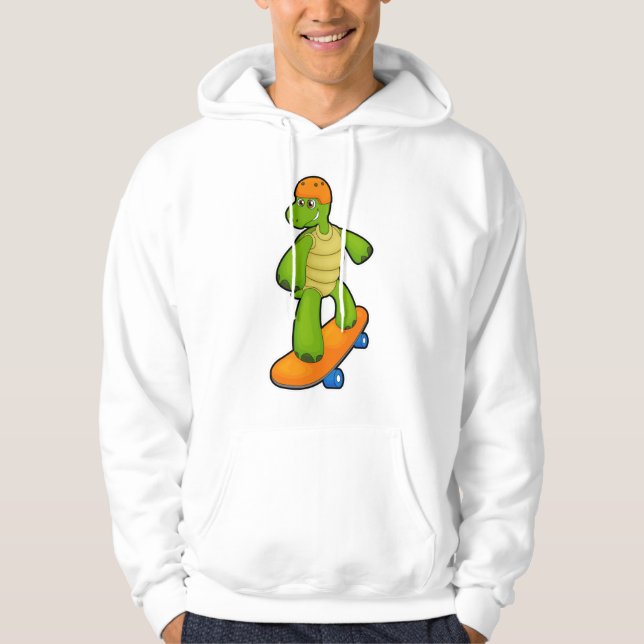 Moletom Tartaruga como Skateboarder com skate e capacete (Frente)