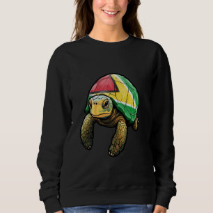 Moletom Tartaruga Engraçada com Bandeira da Guiana Legal O