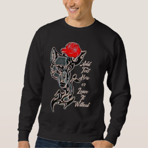 Moletom Tattoo Wolf Head e Rosa vermelha Sweet