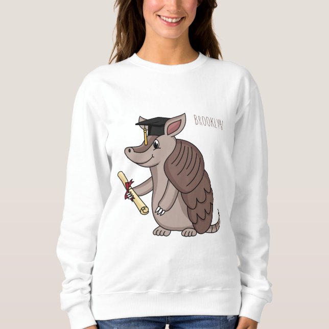 Moletom Tatu bonito com desenho de boné de formatura (Frente)