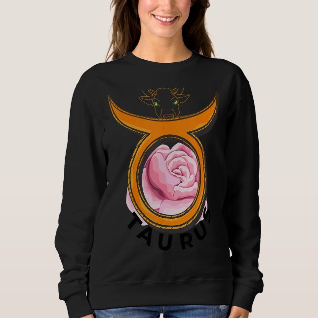 Moletom Taurus, O Touro, Ainda Mais Gentil Como Rosa (Frente)