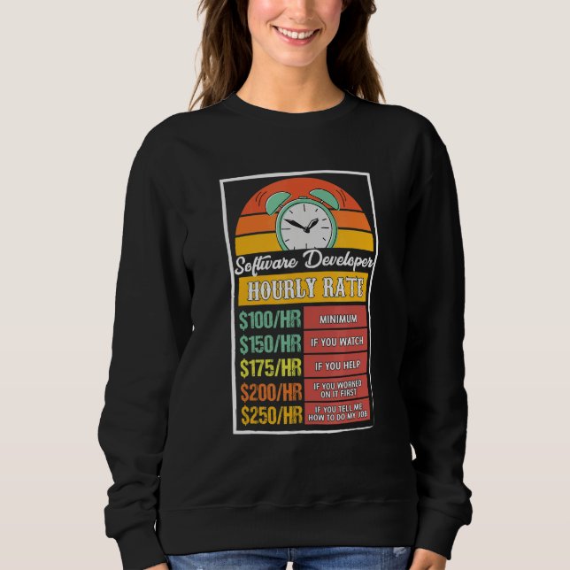 Moletom Taxa horária de desenvolvedor de software Gag (Frente)