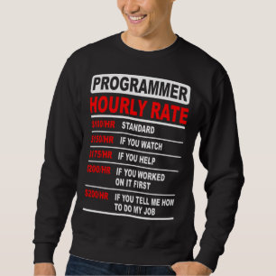 Moletom Taxa horária do programador ideia de engenheiro de