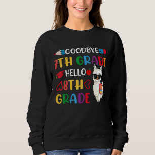 Moletom Tchau 7 Grade Hello 8th Grade Llama Girls 2022