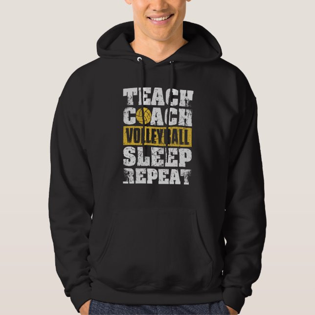 Moletom Teach Coach Volleyball Sleep Repeat Volleyball Coa (Frente)
