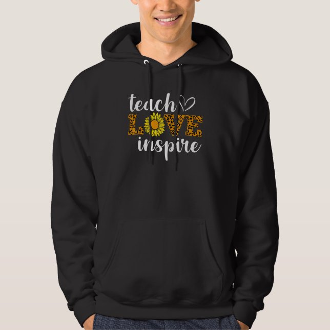 Moletom Teach Love Inspire Sunflower Boho Leopardo Leopard (Frente)