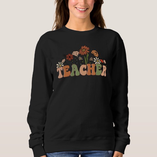 Moletom Teach Peace Teacher Inspiration Peace Sign Hippie  (Frente)