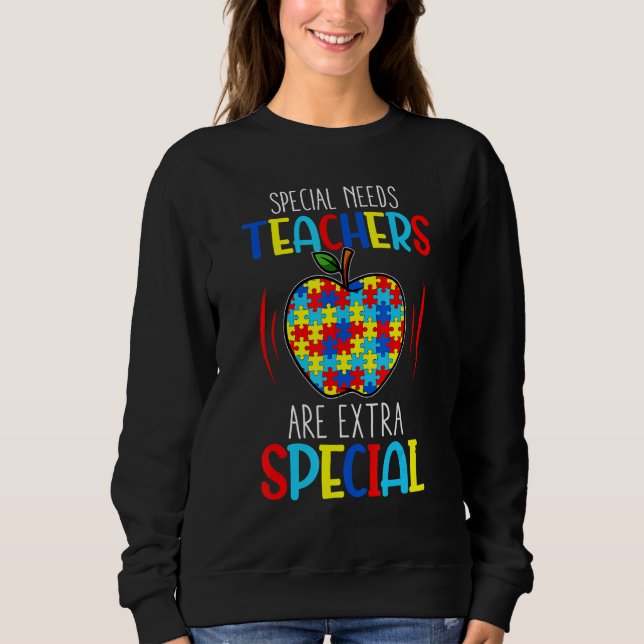 Moletom Teacher Autism Special Need Teacher Extra Special  (Frente)