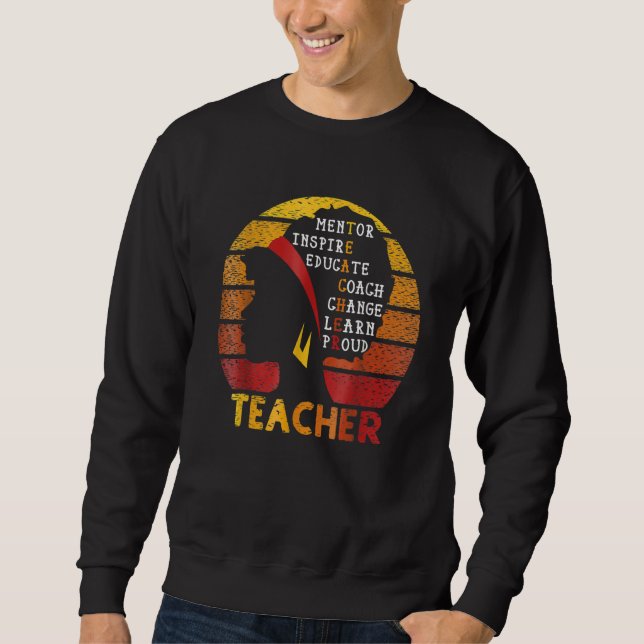 Moletom Teacher Black History Month Afro African Prde Men  (Frente)