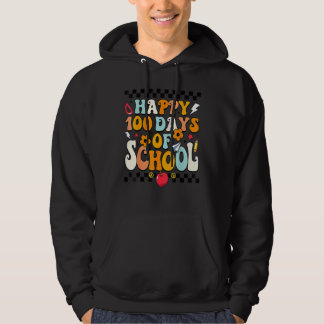 Moletom Teacher Kids Retro Groovy 100 Days Happy 100th Day