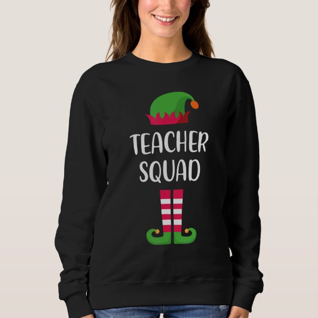 Moletom Teacher Squad Elf Family Matching Group Christmas  (Frente)