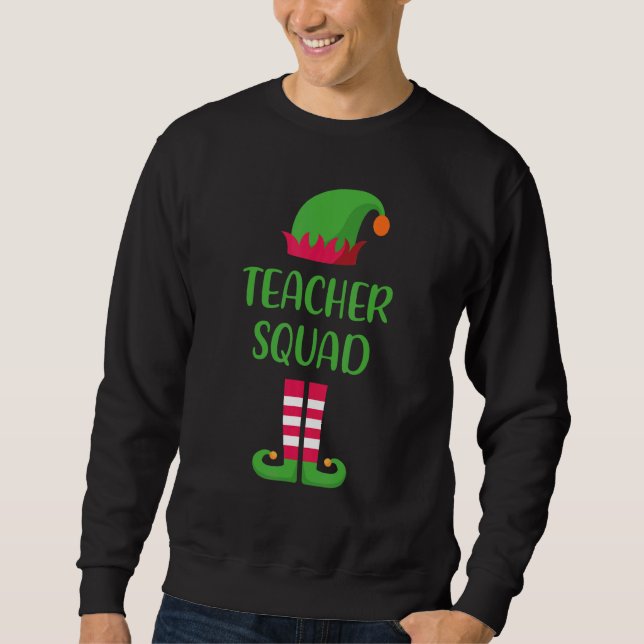 Moletom Teacher Squad Elf Family Matching Group Christmas  (Frente)