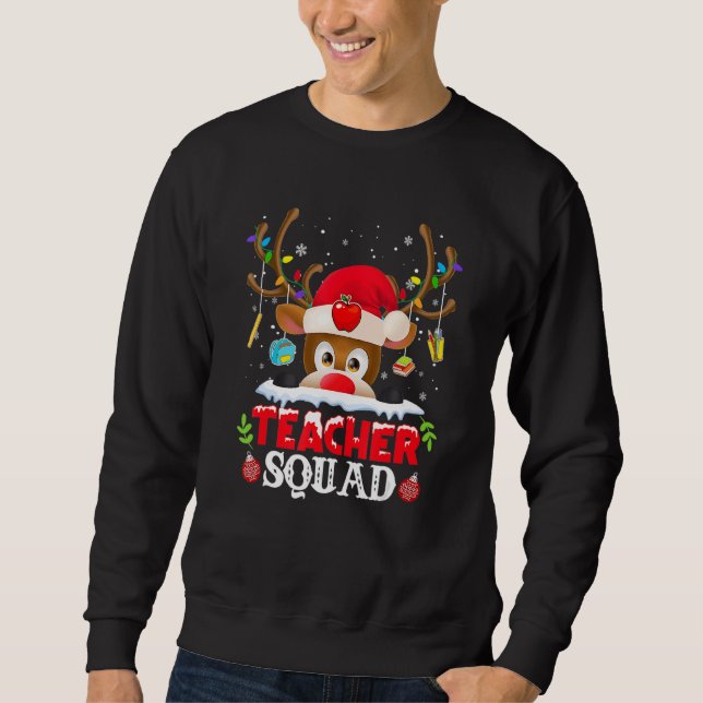 Moletom Teacher Squad Reindeer  Teacher Christmas For Men  (Frente)