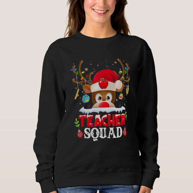 Moletom Teacher Squad Reindeer  Teacher Christmas For Men  (Frente)