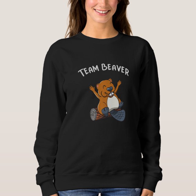 Moletom Team Beaver Rodent Cute Animal Funny Beaver Premiu (Frente)