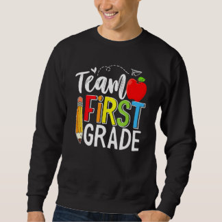 Moletom Team First Grade Shirt Teacher Student Kids Back T