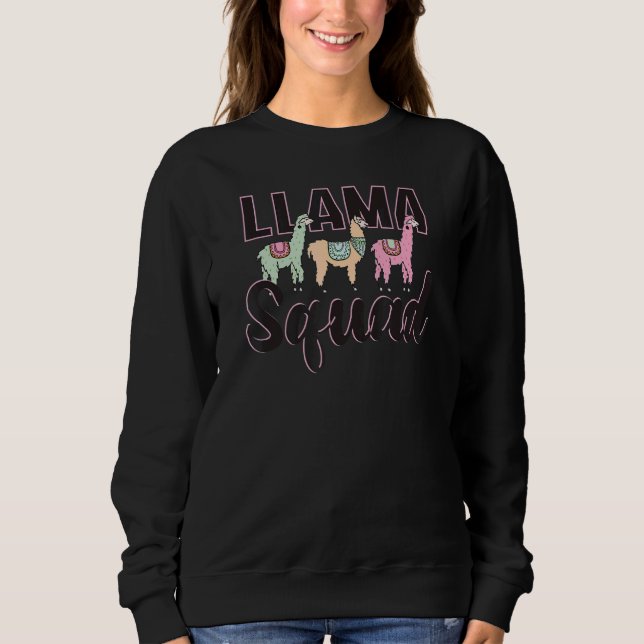Moletom Team Llama Squad    Animal For Men Women  Fun Squa (Frente)
