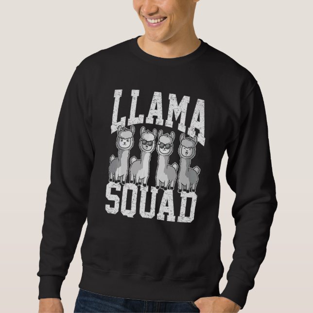 Moletom Team Llama Squad  Animal For Men Women Fun Squad   (Frente)