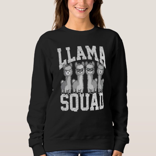 Moletom Team Llama Squad  Animal For Men Women Fun Squad   (Frente)