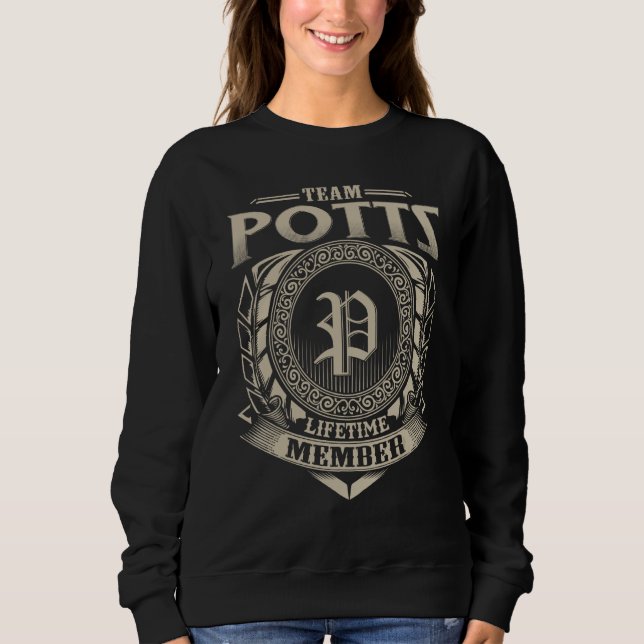 Moletom Team POTTS Lifetime Member Surname POTTS Family Vi (Frente)