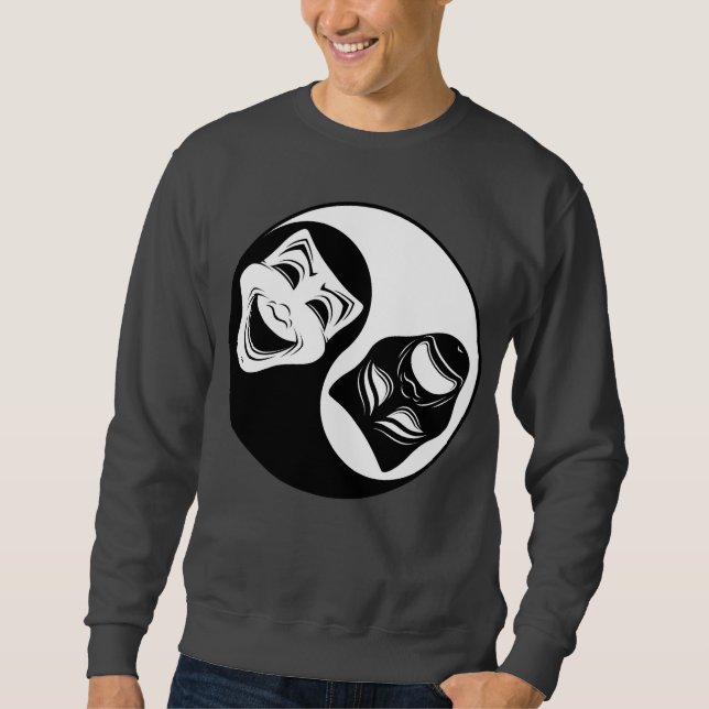 Moletom Teatro Yin Yang Design - Máscaras de Comédia e Tra (Frente)