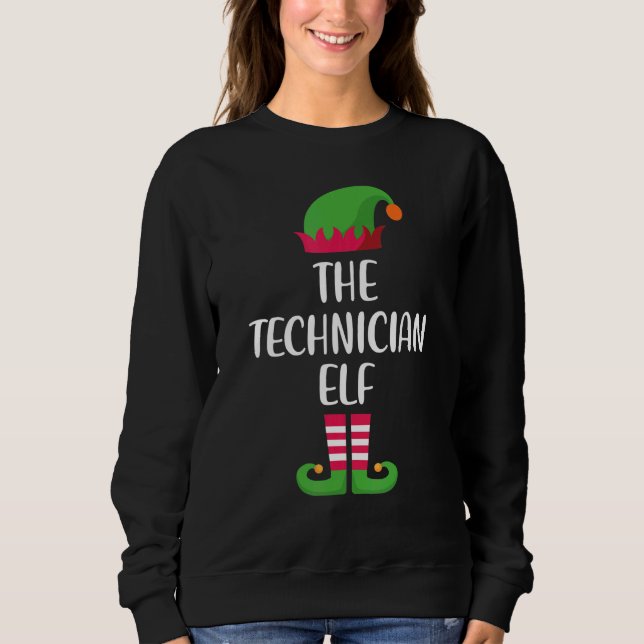 Moletom Technician Elf Family Matching Group Christmas Paj (Frente)