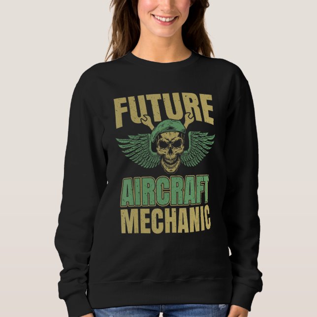 Moletom Technician Skull  Engineer Aircraft Mechanic 1 (Frente)