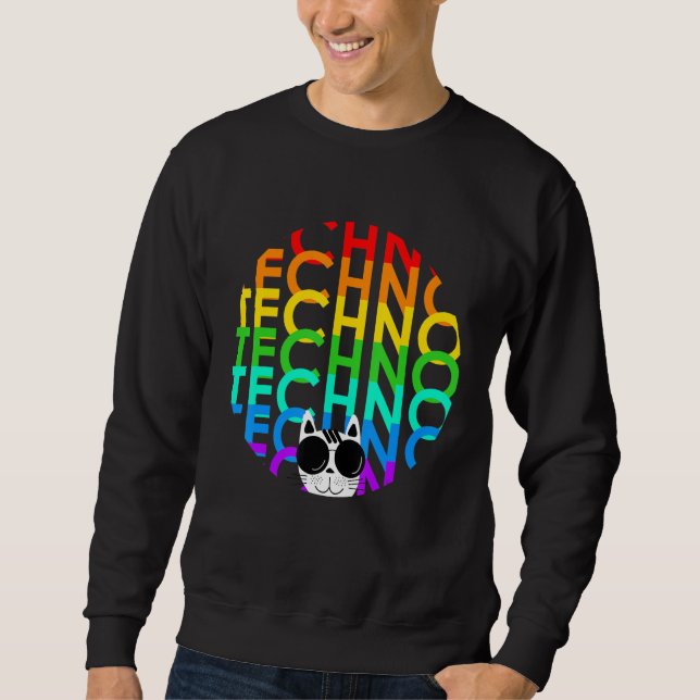 Moletom Techno Cat Dub Step Eletro Music Synthesizer (Frente)