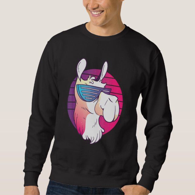 Moletom Techno Music Psychedelic Llama Para Alpaca Raver P (Frente)
